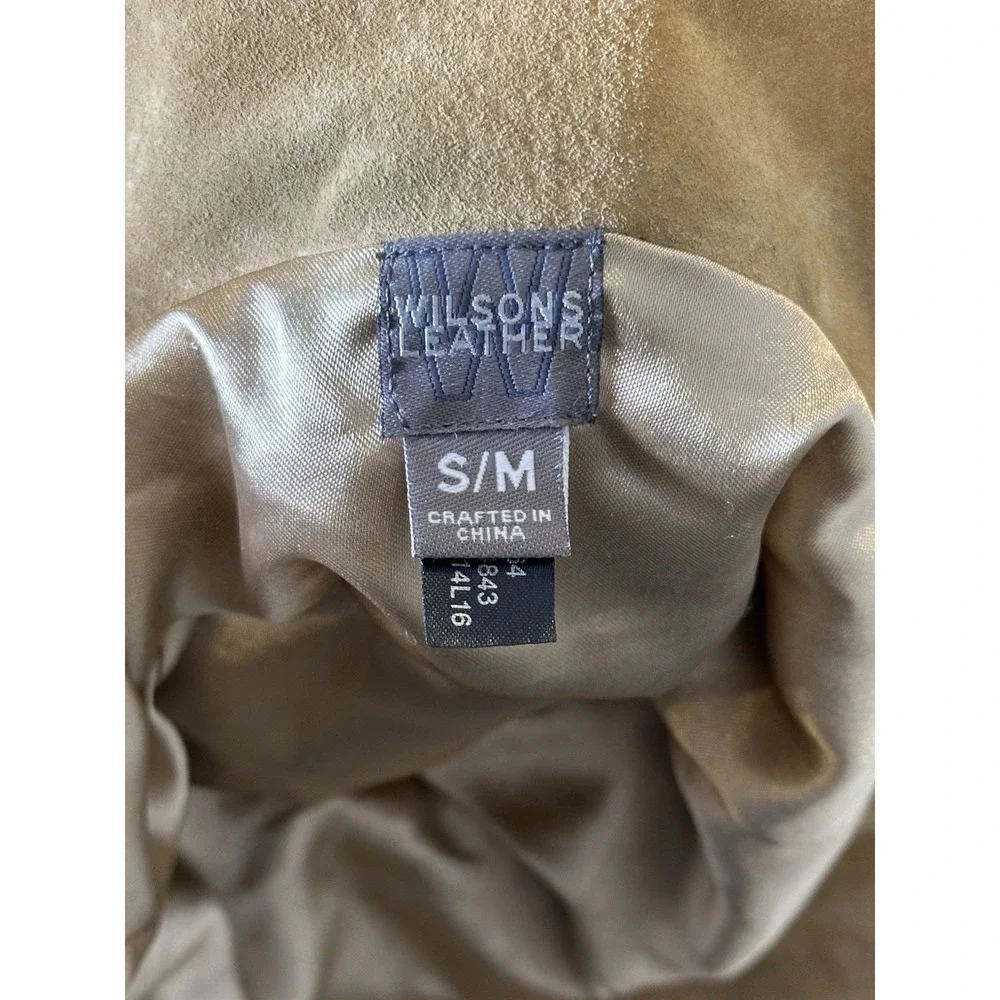 Wilsons Leather‎ Bucket Hat Cap S/M Tan Sherpa Lined Suede Leather